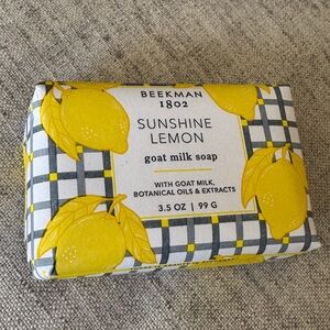 BEEKMAN 1802 PURE GOAT MILK BAR SOAP - Sunshine Lemon - 3.5 oz NEW